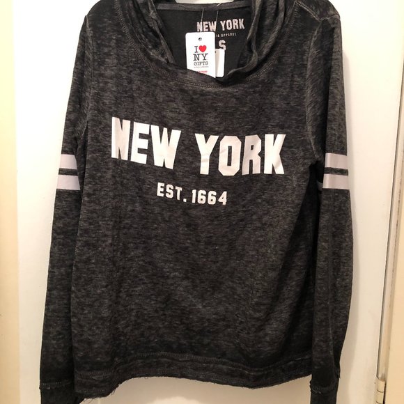 Phantom of Broadway: NYC Long Sleeve Hoodie/Tunic, Color: Gray, Size: Small - Picture 1 of 3